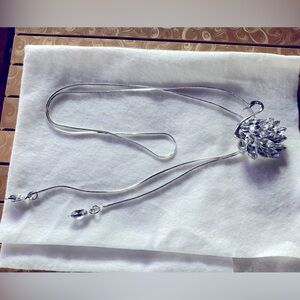 Vintage Louise Elliot London blue swan (bolo) silver tone